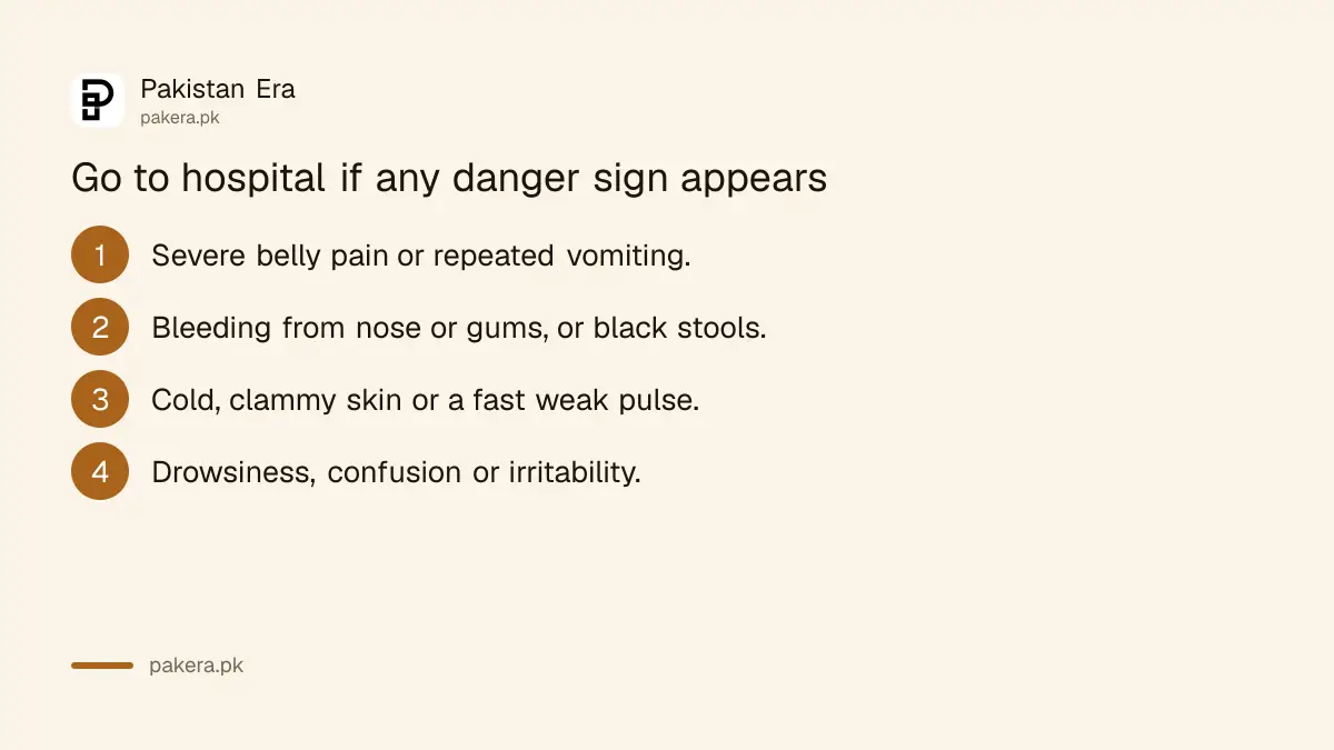 Dengue danger signs that need a hospital visit according to NIH