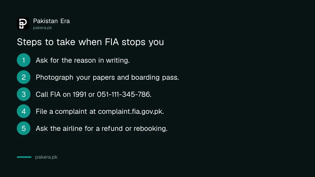 Steps to take after being offloaded at a Pakistani airport