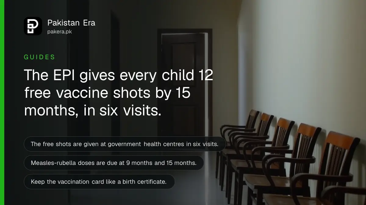 A quiet government health centre corridor in Pakistan with empty chairs in soft morning light