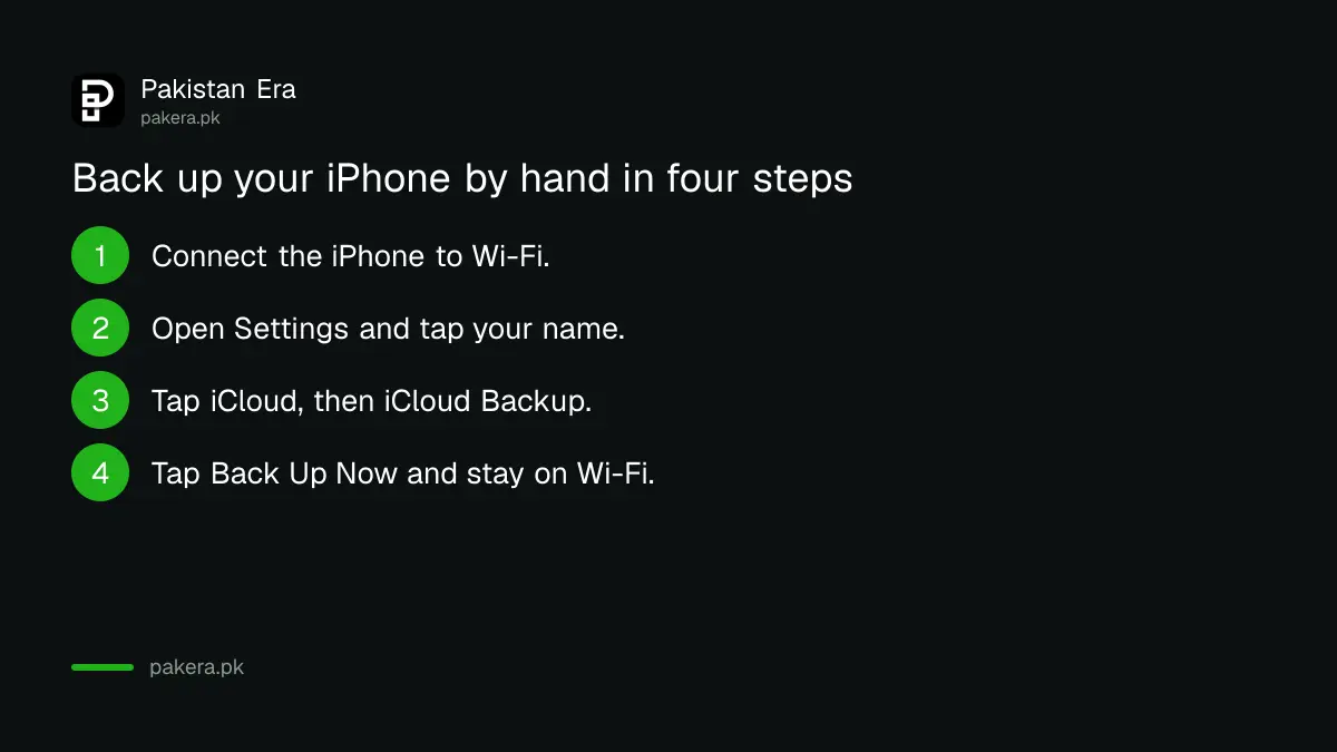Four steps to back up an iPhone to iCloud in Pakistan