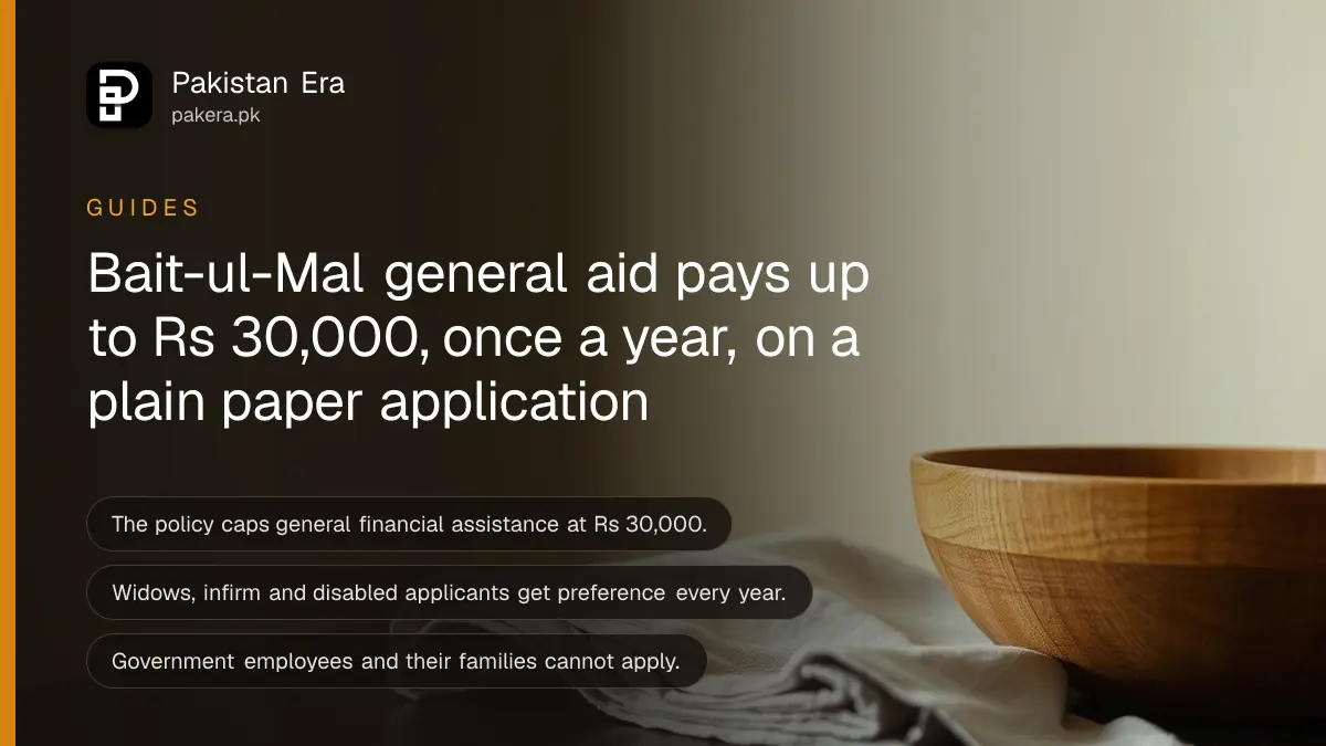 A plain wooden bowl and a folded cloth on a dark wooden table, for an article on bait ul mal financial assistance