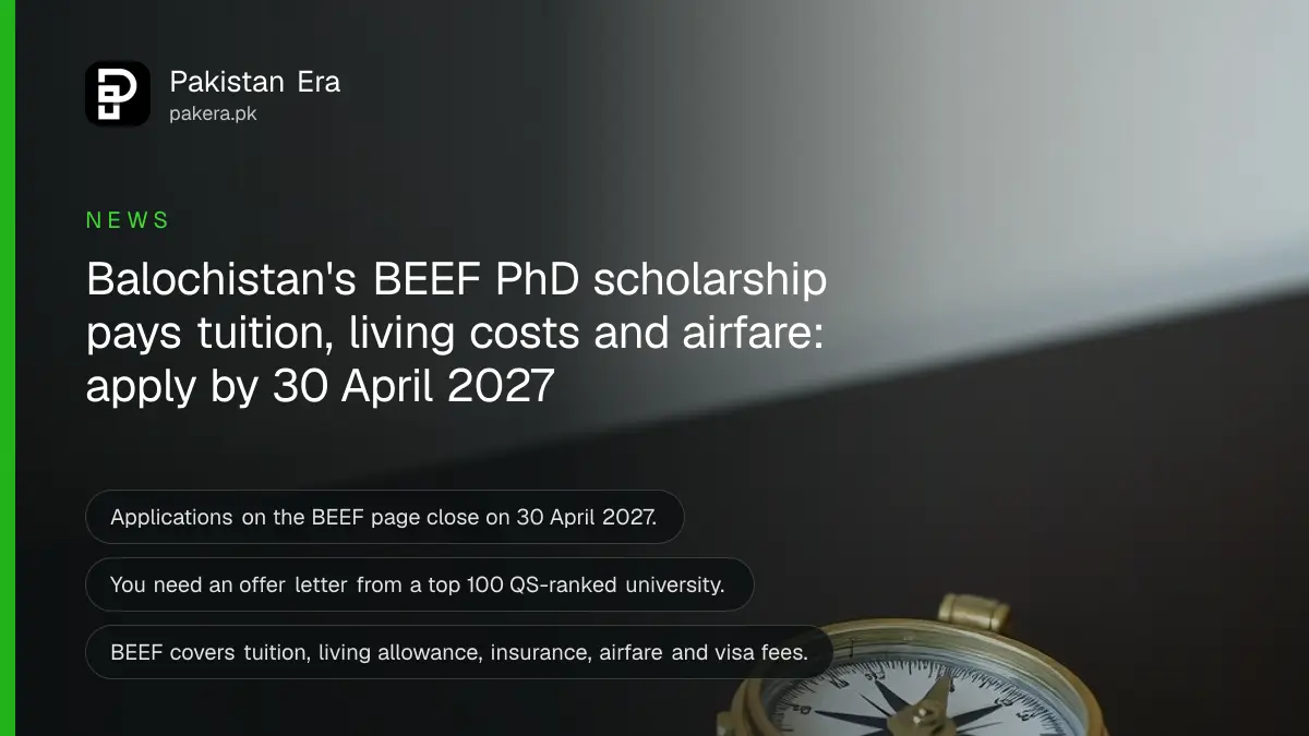 A brass compass on a dark wooden table, for an article on the BEEF foreign PhD scholarship for Balochistan