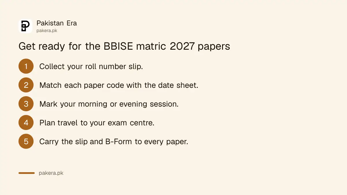 Steps to prepare for the BBISE matric 2027 exams