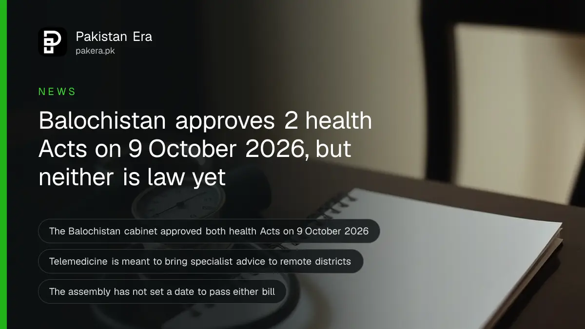 A stethoscope, a blood pressure cuff and a plain notebook on a dark wooden table in soft light
