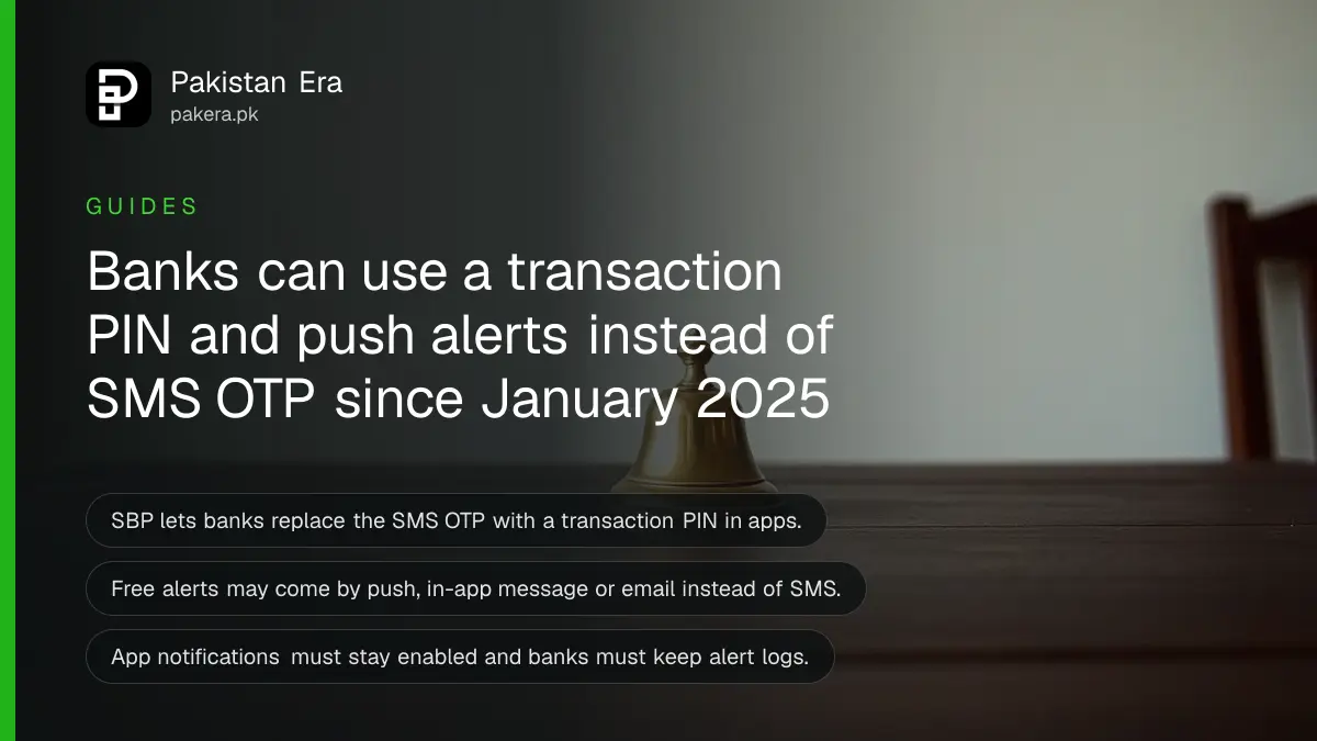 A small brass bell on a dark wooden table, for an article on bank app not sending sms otp pakistan