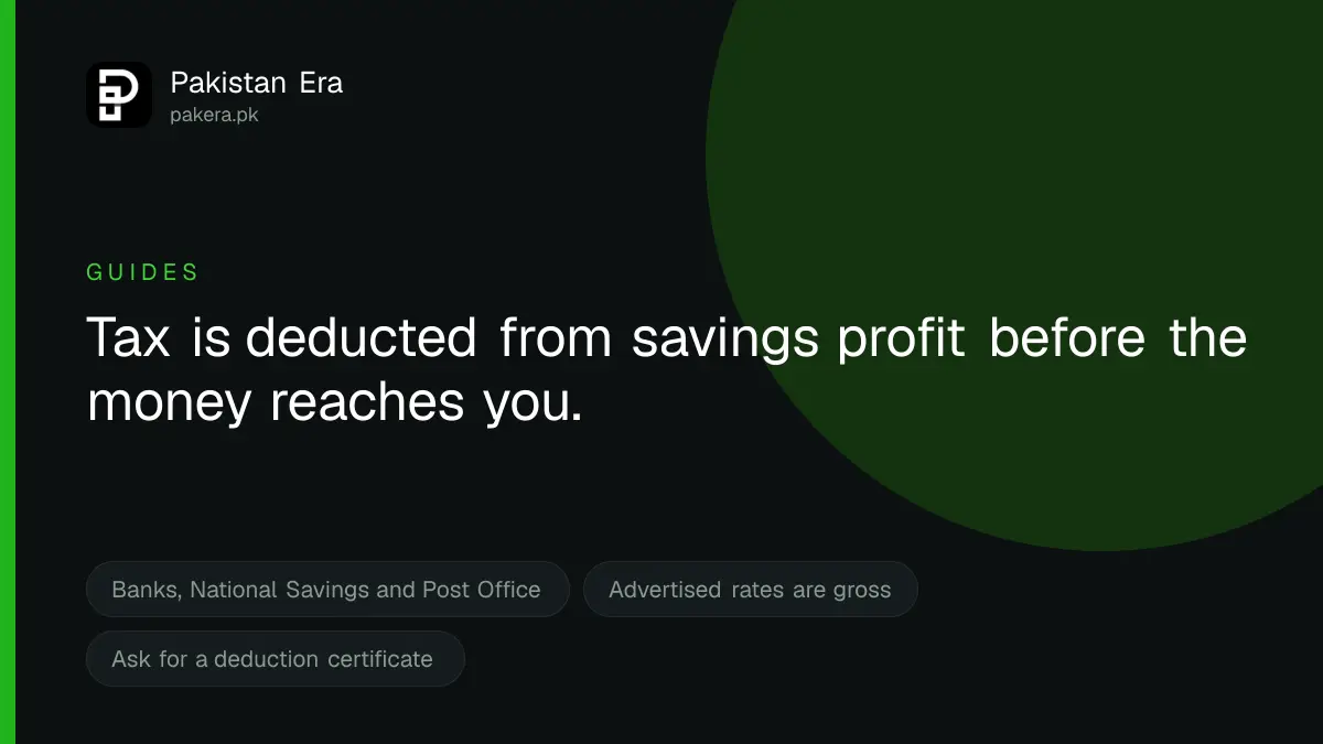 Tax on Bank Profit and Savings in Pakistan