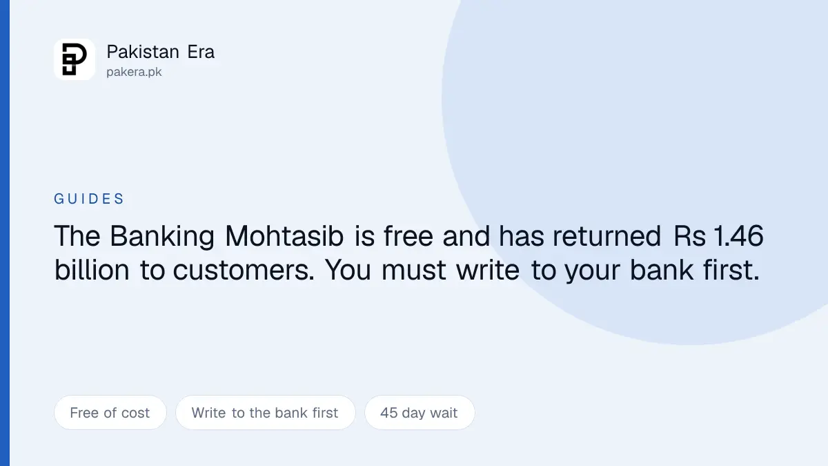 How to complain about a bank to the Banking Mohtasib in Pakistan