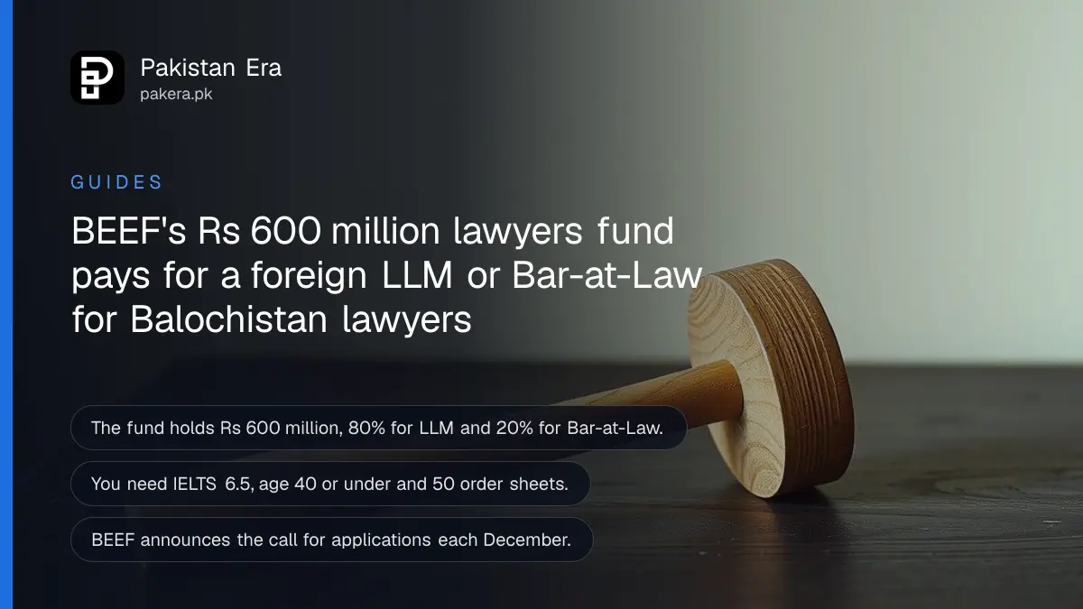A wooden gavel on a dark wooden table, for an article on the BEEF lawyers scholarship in Balochistan