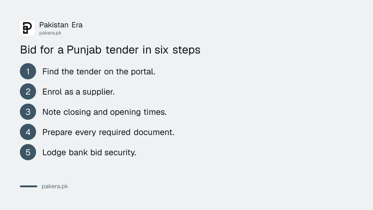 Steps to bid for a Punjab government tender through the PPRA portal