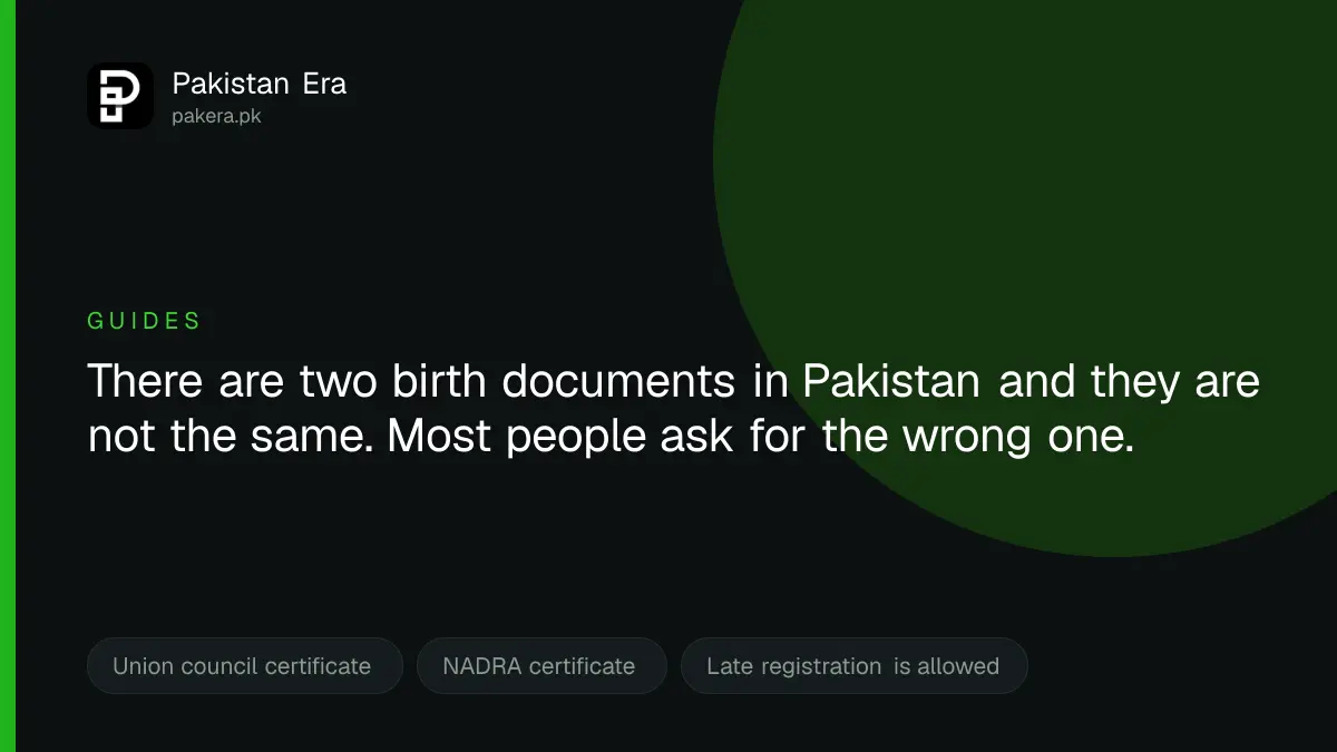 How to get a birth certificate in Pakistan from the union council or NADRA