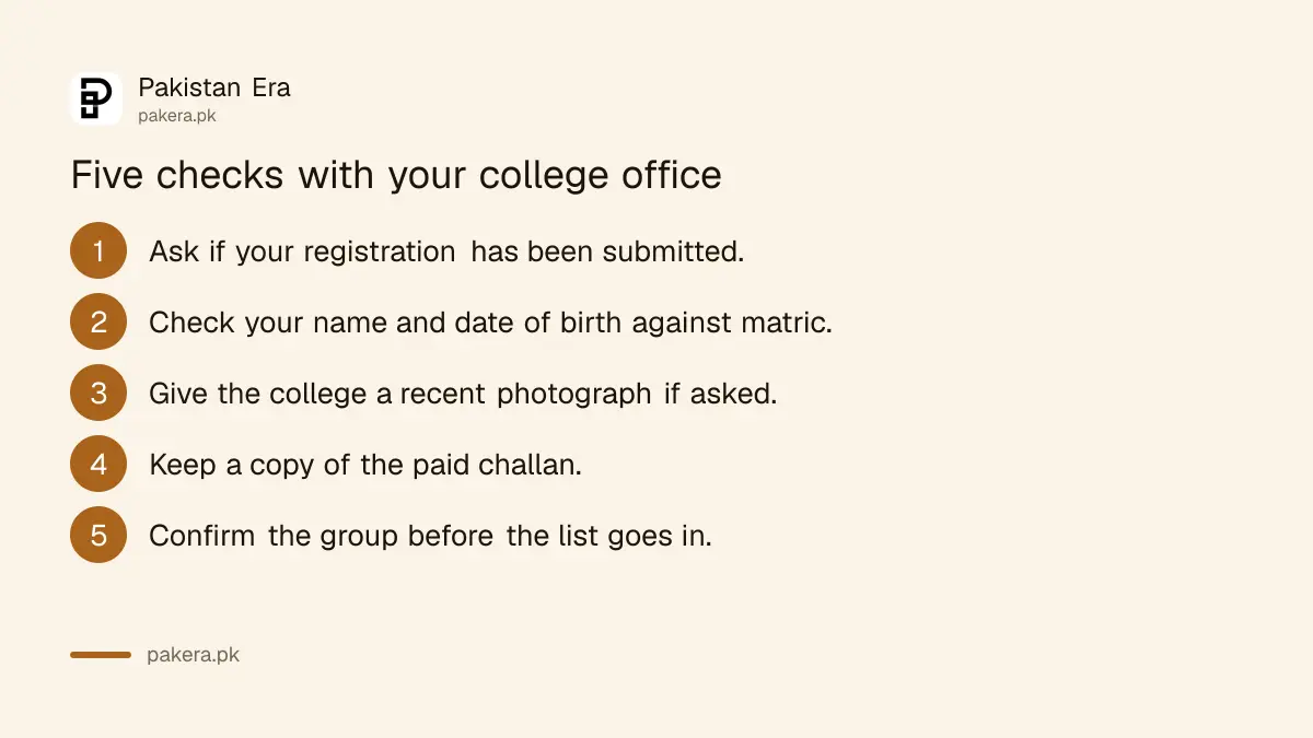 Five checks for Class 11 registration at BISE Gujranwala before the 27 October deadline