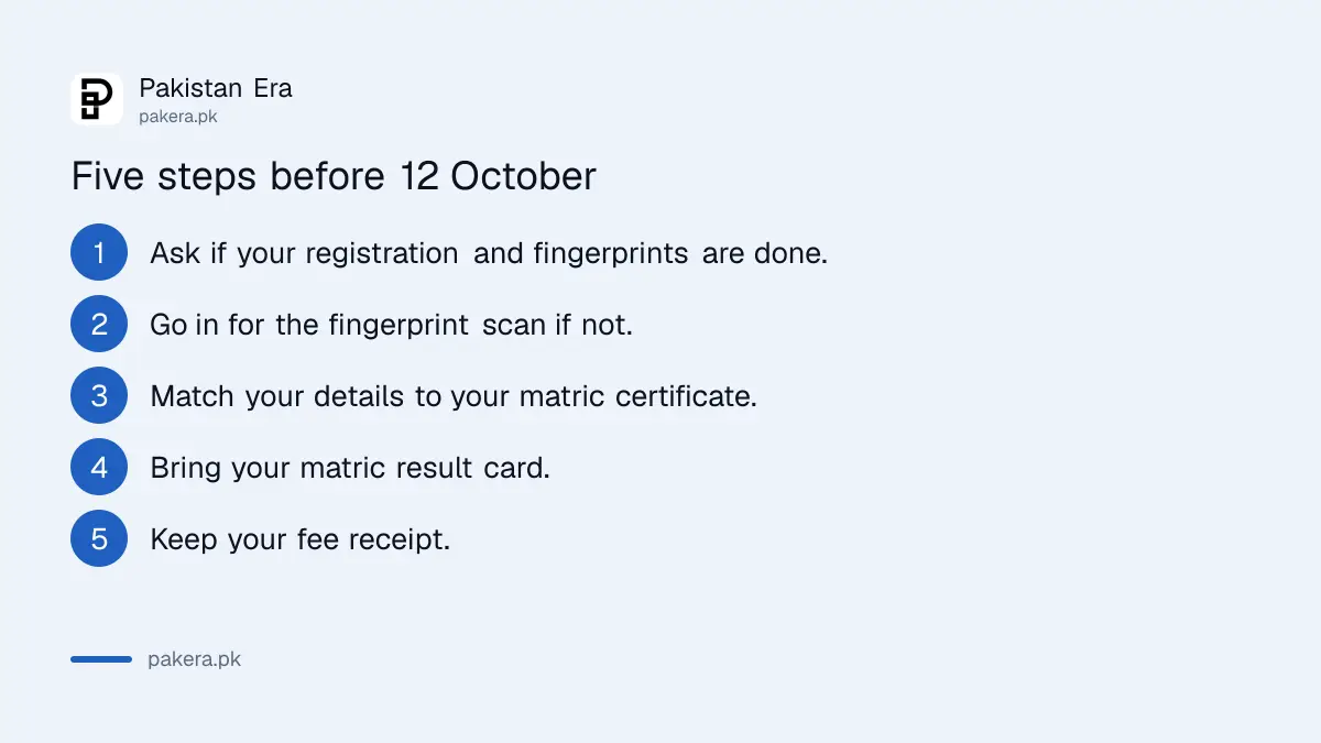 Five steps for a BISE Rawalpindi Class 11 student before 12 October 2026