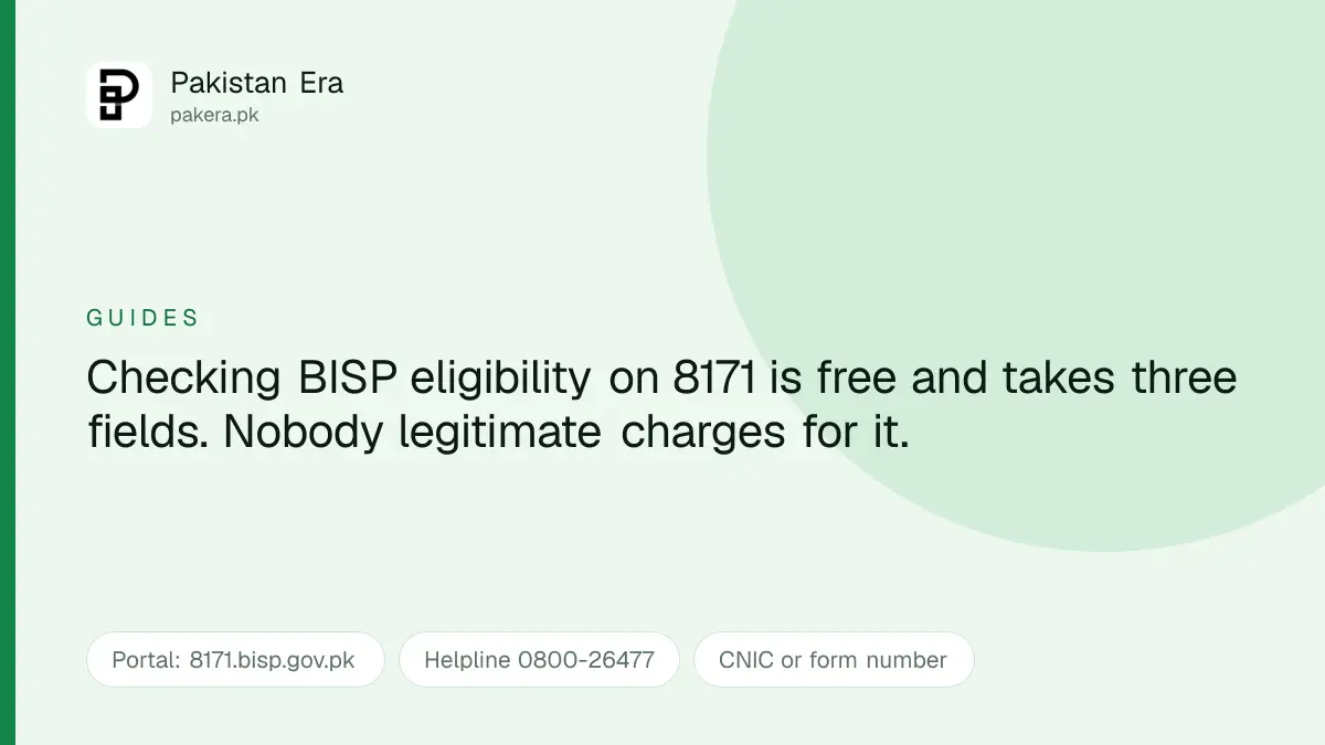 Checking BISP eligibility on the 8171 web portal in Pakistan