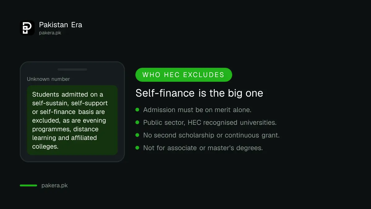 Eligibility and exclusions for the BISP undergraduate scholarship