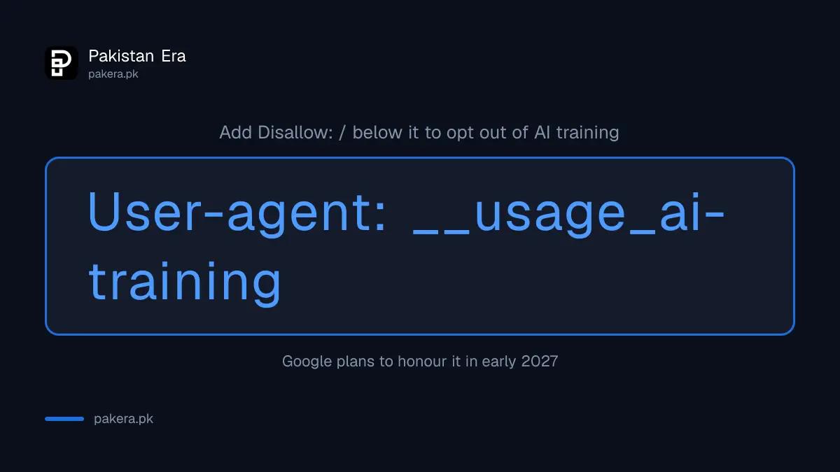 The shared robots.txt line for AI training preferences announced on 30 October 2026