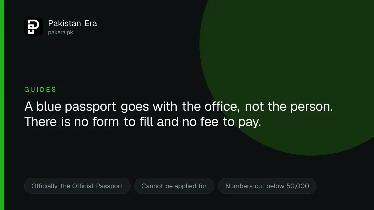Who is entitled to a blue official passport in Pakistan and what the 2026 rules changed