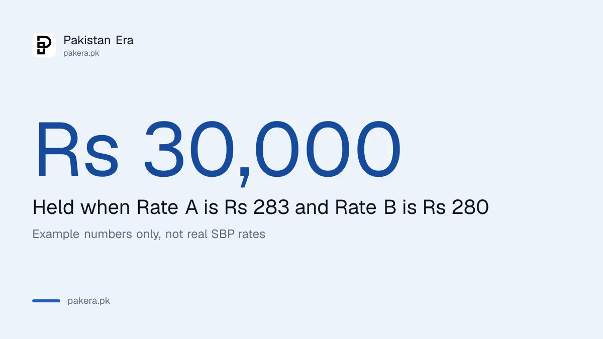 An example of the Rs 30,000 held when export money arrives late in Pakistan