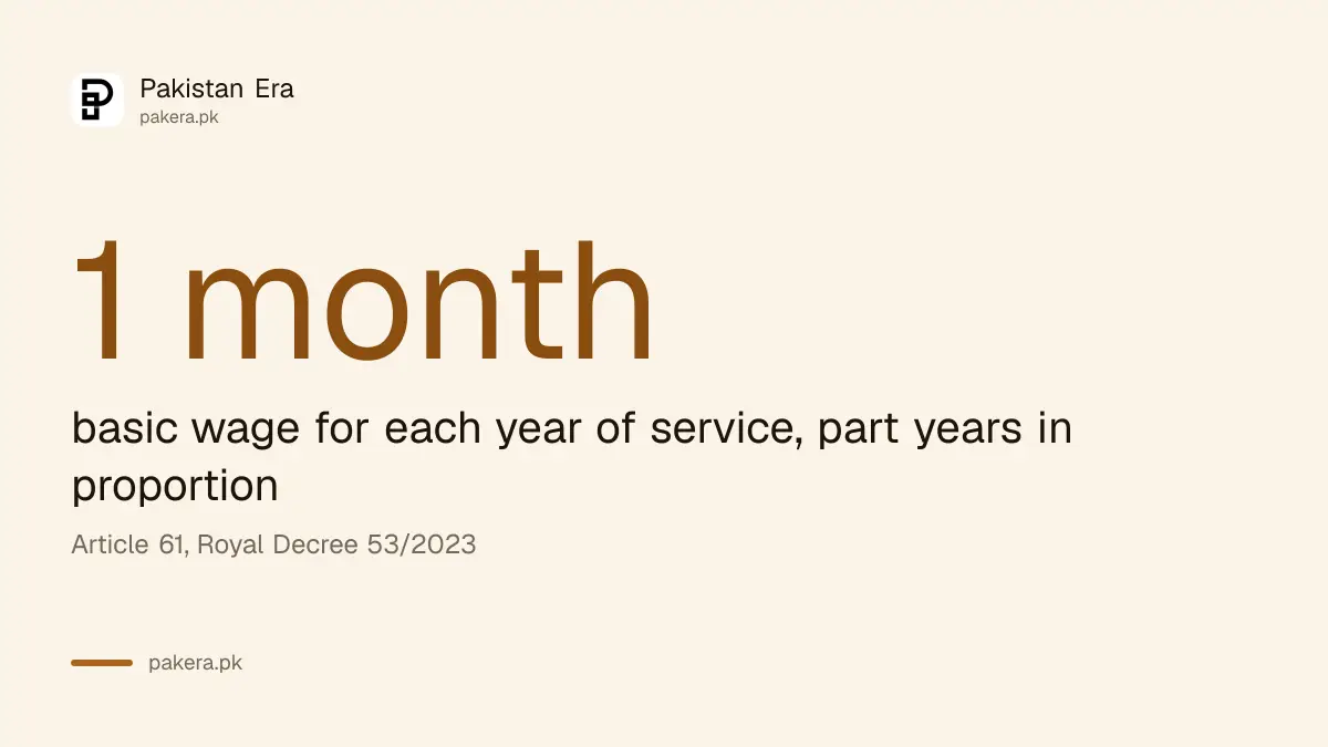 Oman end-of-service gratuity of one month's basic wage for each year of service