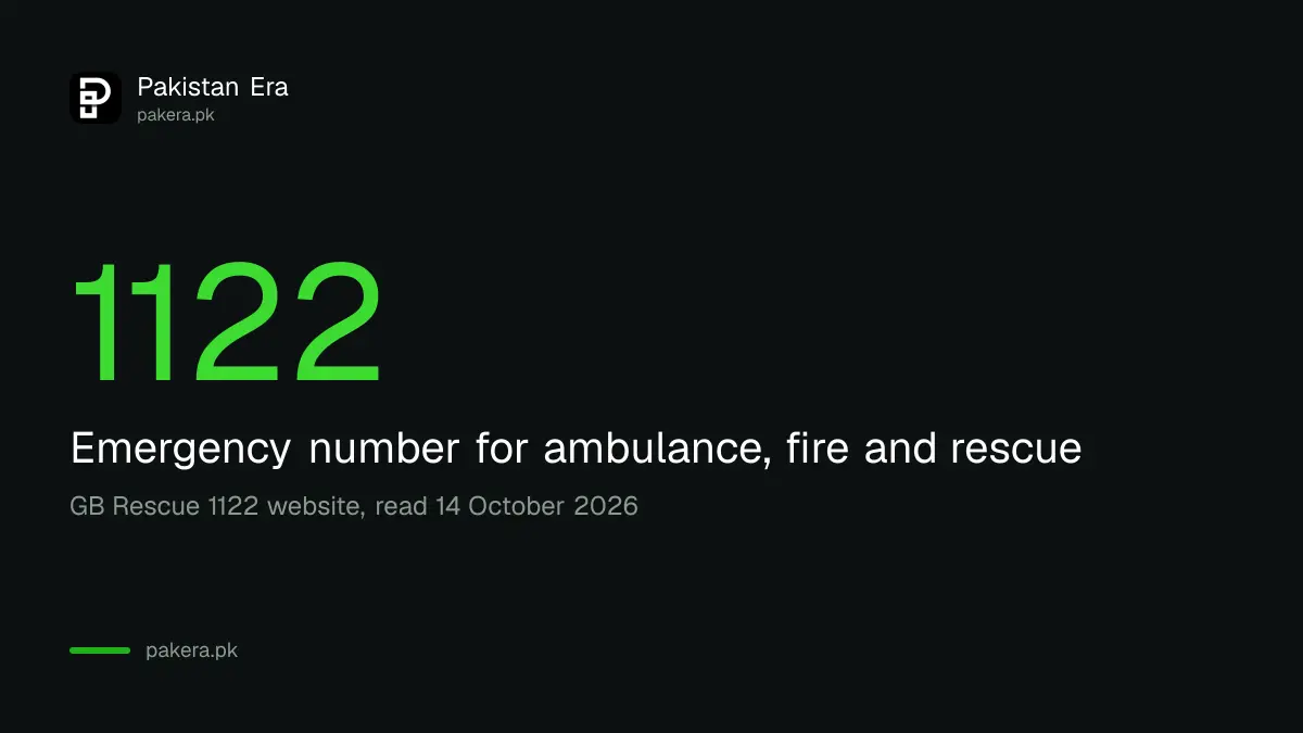 Dial 1122 for Rescue 1122 in Gilgit-Baltistan, a free emergency service