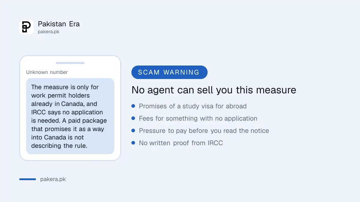 Warning that agents cannot sell this measure as a route into Canada