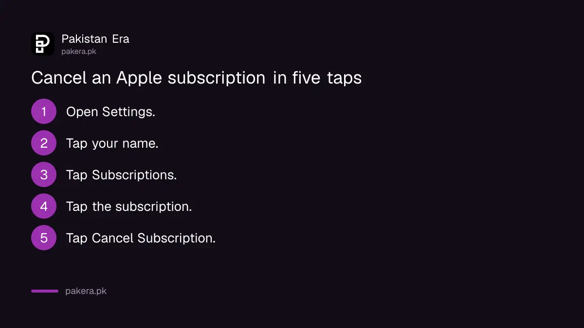 Steps to cancel an Apple subscription on iPhone