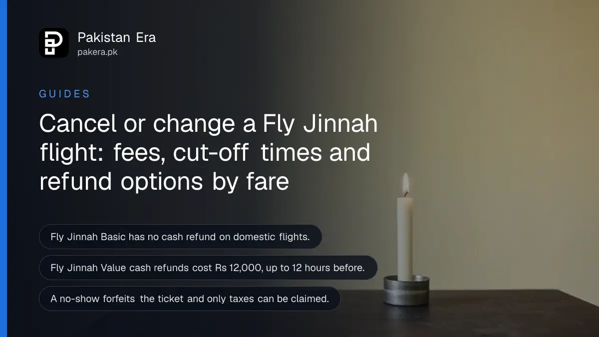 A candle on a dark wooden table, for an article on cancelling a Fly Jinnah flight