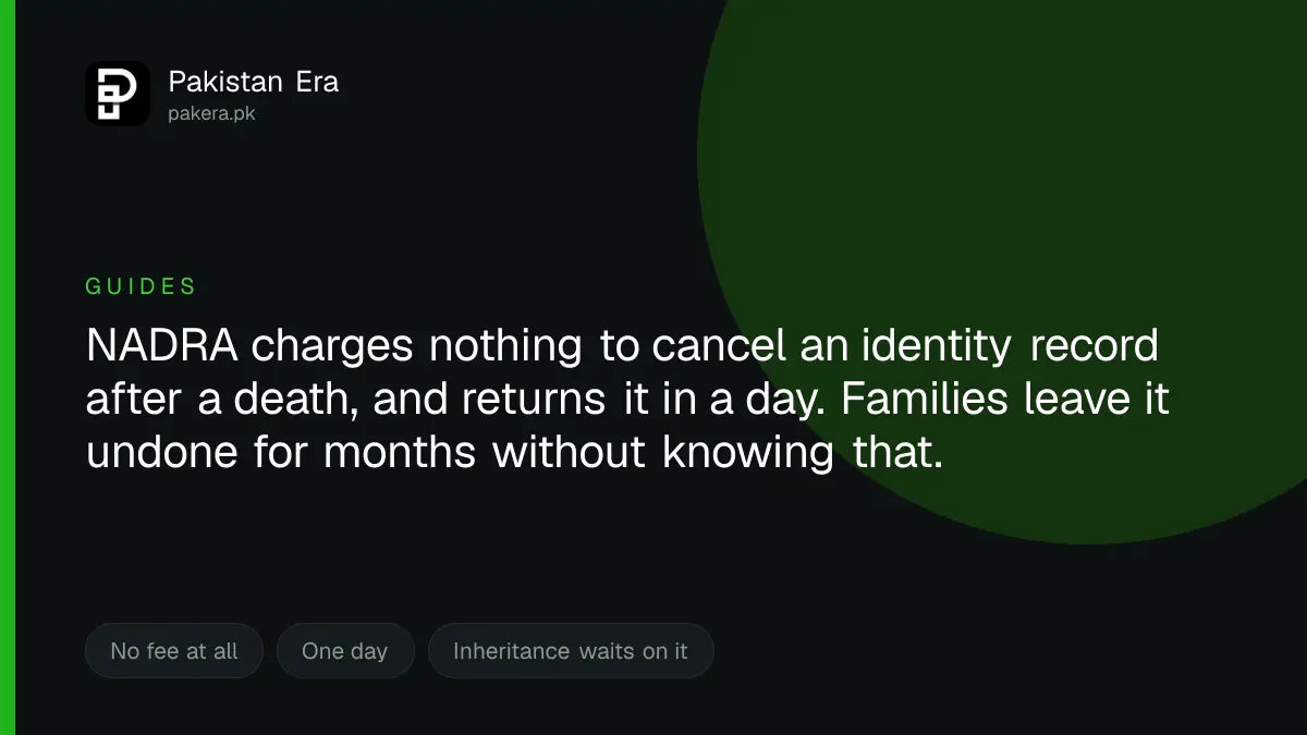 Cancelling a NADRA identity record after a death