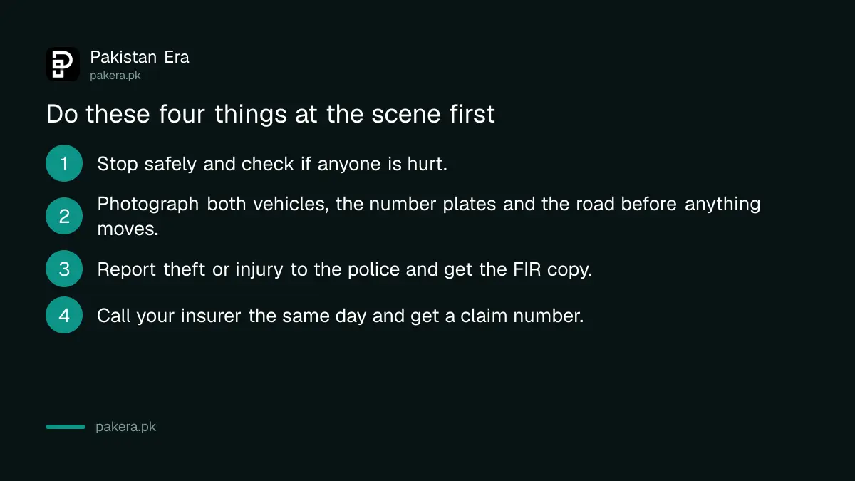 Do these four things at the scene of a car accident before calling the insurer