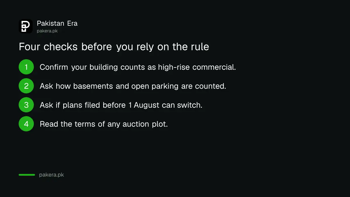 Four checks before using the new CDA parking rule for commercial buildings