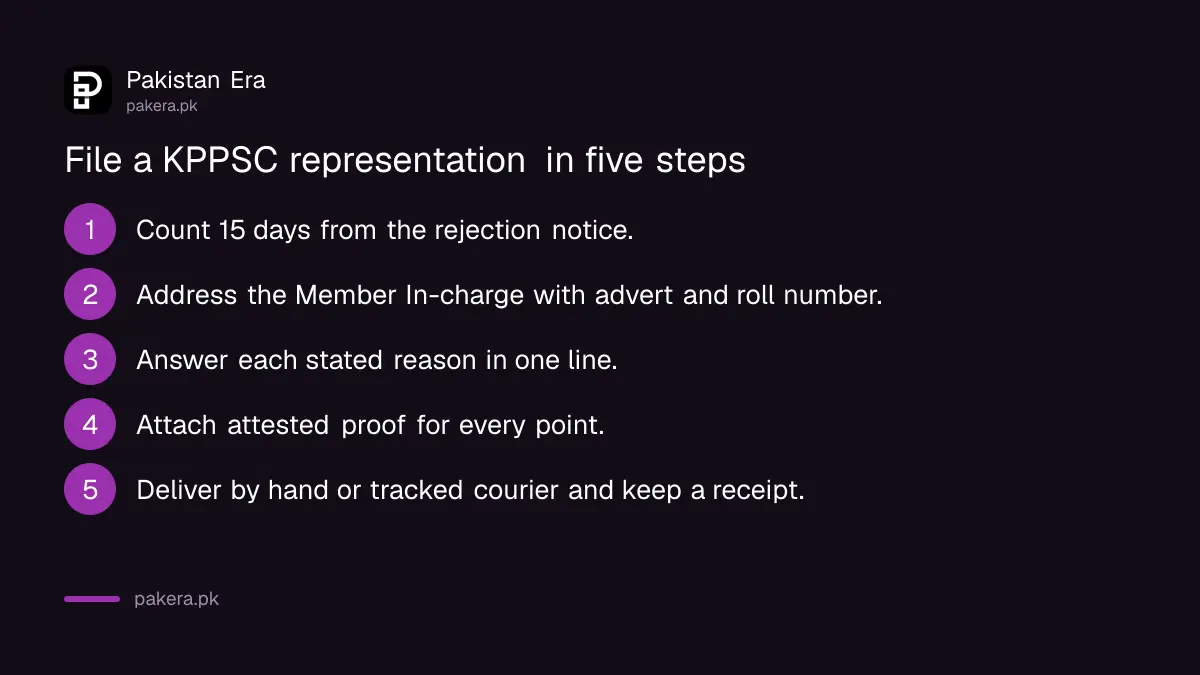 Five steps to file a KPPSC representation against rejection before the Member In-charge