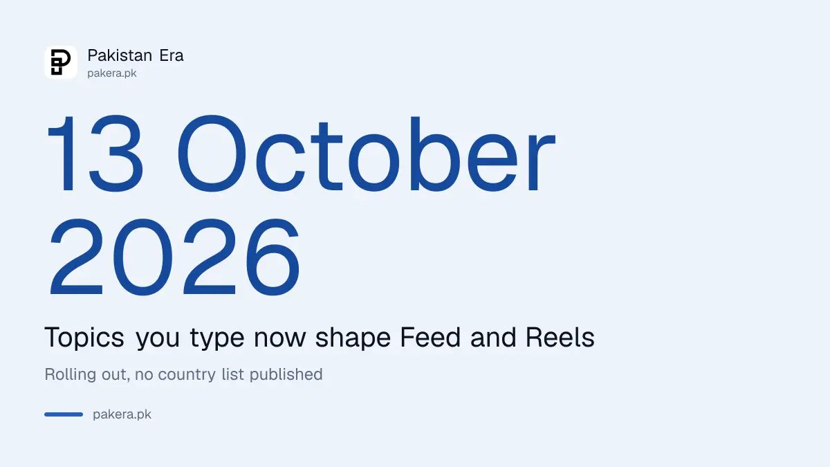 Meta announced Your algorithm for Facebook Feed and Reels on 13 October 2026