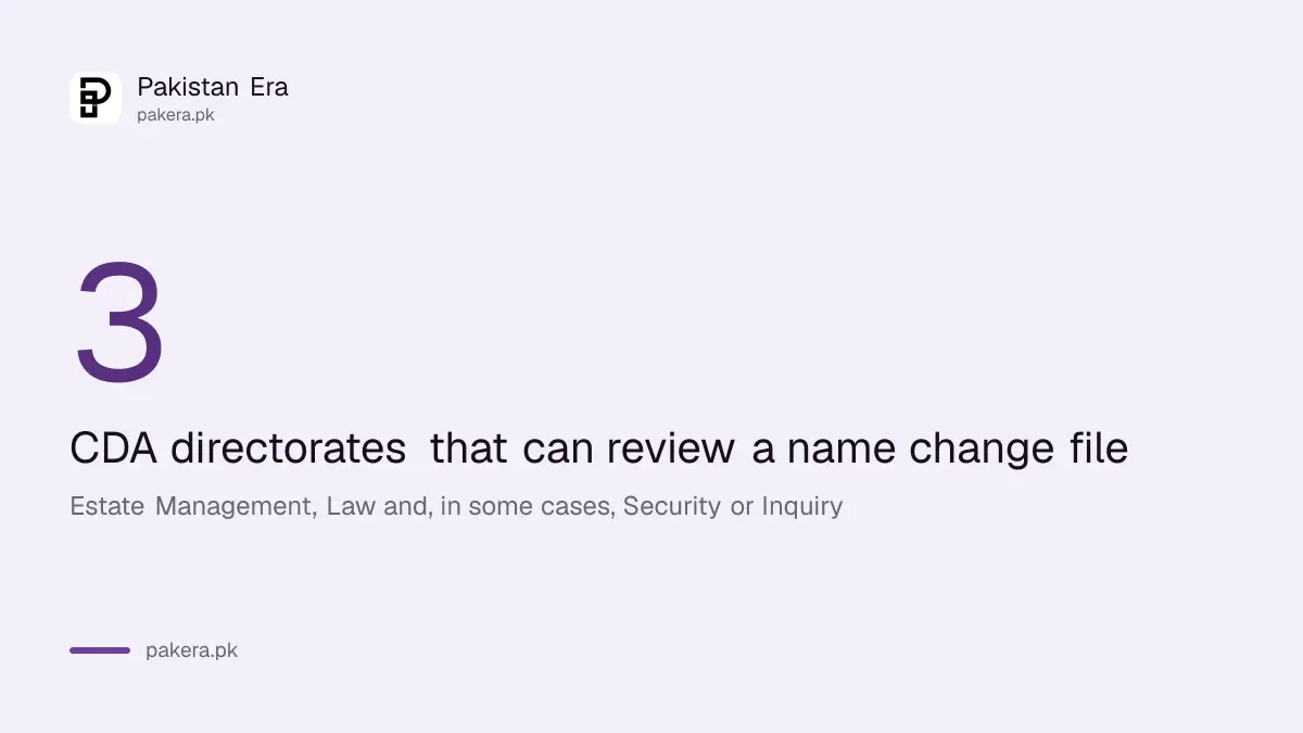Three CDA directorates that can review a name change file