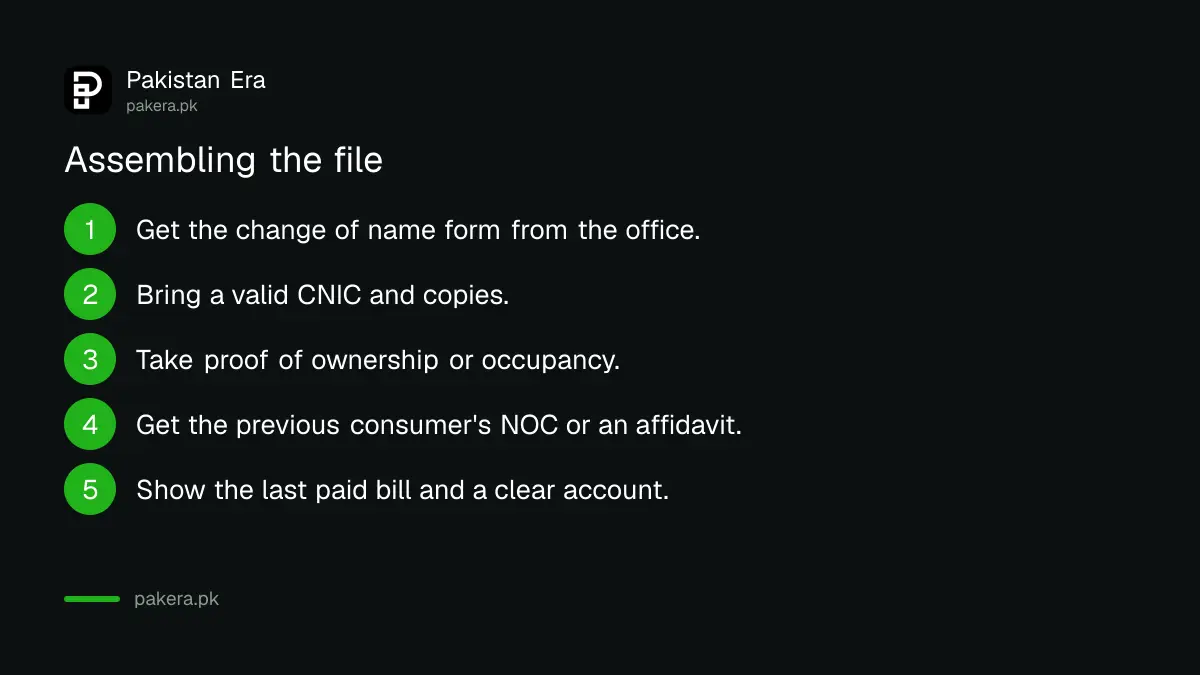 Documents needed to change the name on an electricity bill