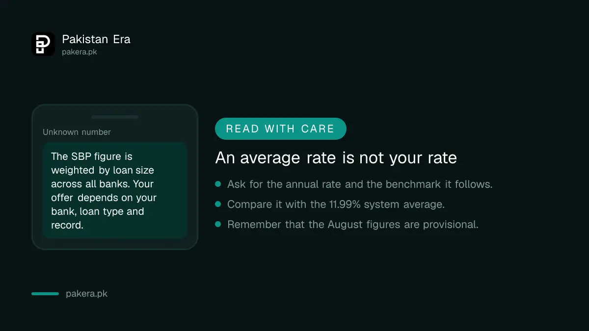 Caution that an average bank rate is not your own rate