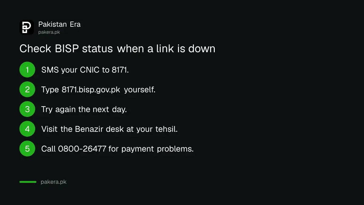 What to do when a BISP portal link does not open in Pakistan