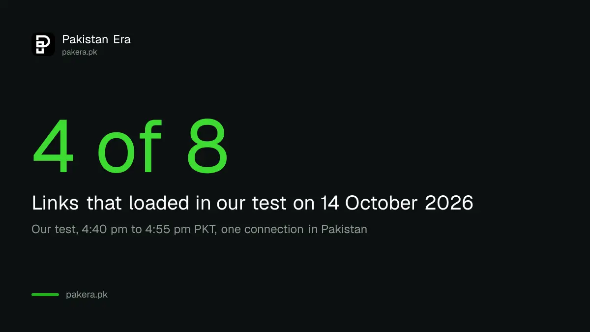 Four of eight BISP links loaded in our test on 14 October 2026 in Pakistan