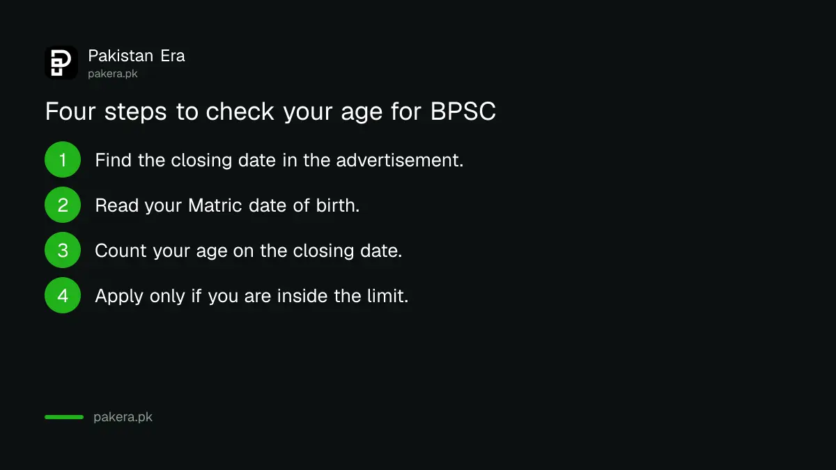 Four steps to check your age for a BPSC post