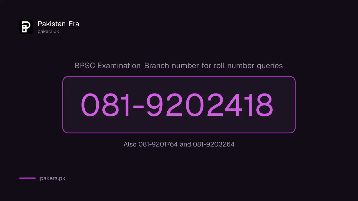 BPSC Examination Branch contact numbers for roll number queries
