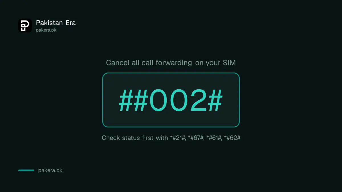 Dial ##002# to cancel all call forwarding on a SIM in Pakistan