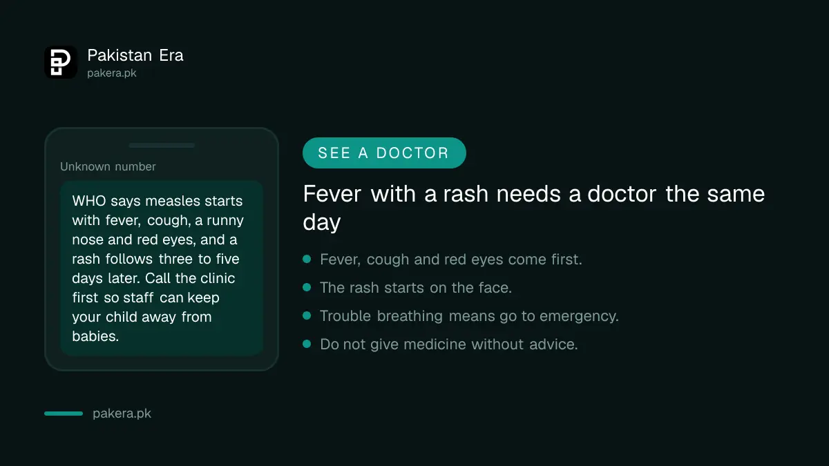 Early signs of measles and when to see a doctor, based on WHO guidance