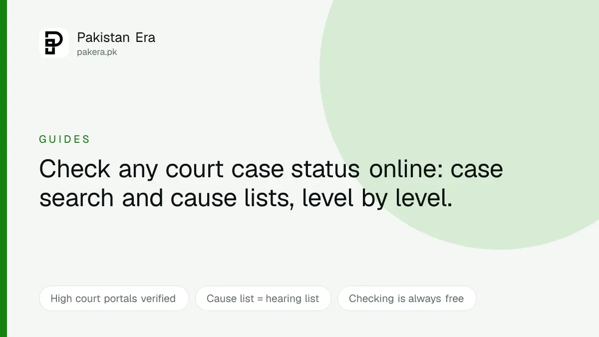 Checking a court case status online in Pakistan