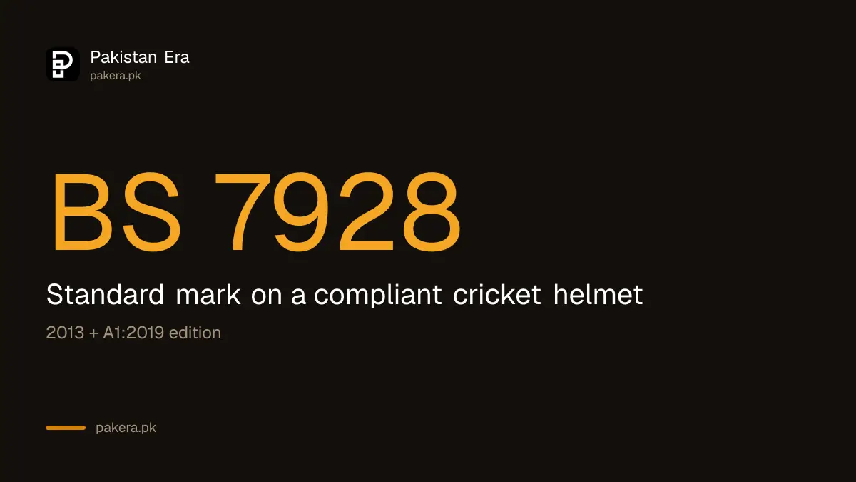 Where to find the BS 7928 mark on a cricket helmet label