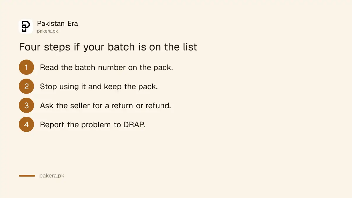 Four steps to take if a medicine batch is on the DRAP recall list