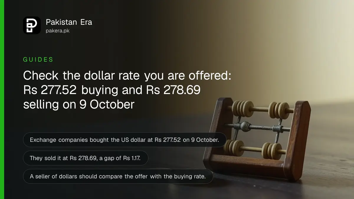Brass coins and a wooden abacus on a dark table, for a guide to checking the dollar rate in the Pakistan open market