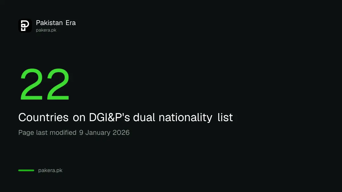 The number of countries on Pakistan's dual nationality list