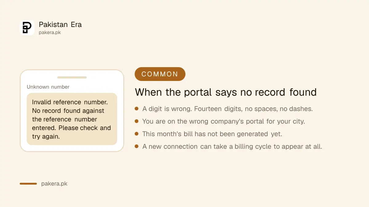 Why an electricity bill portal says no record found