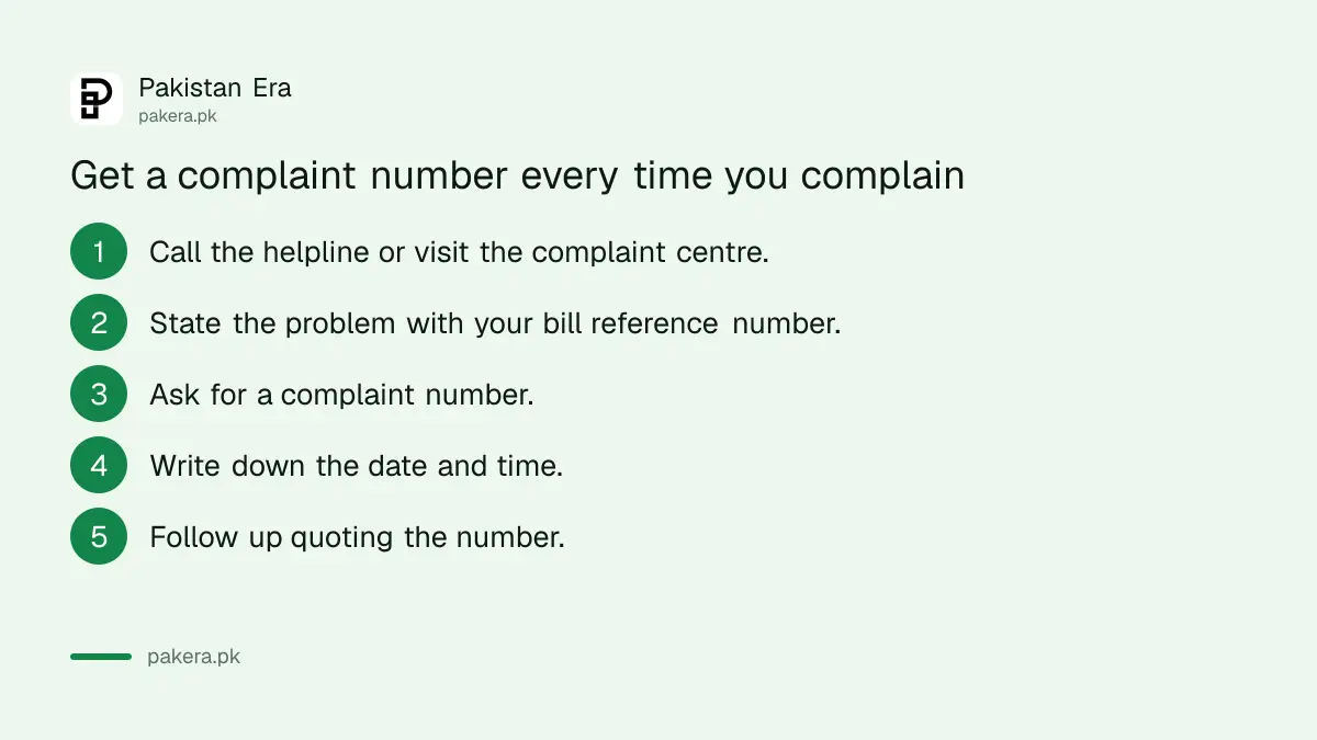 Steps to get a complaint number from a power company