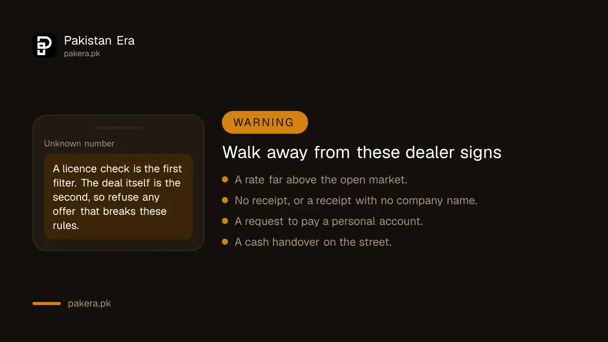 Warning signs of an unsafe currency dealer in Pakistan