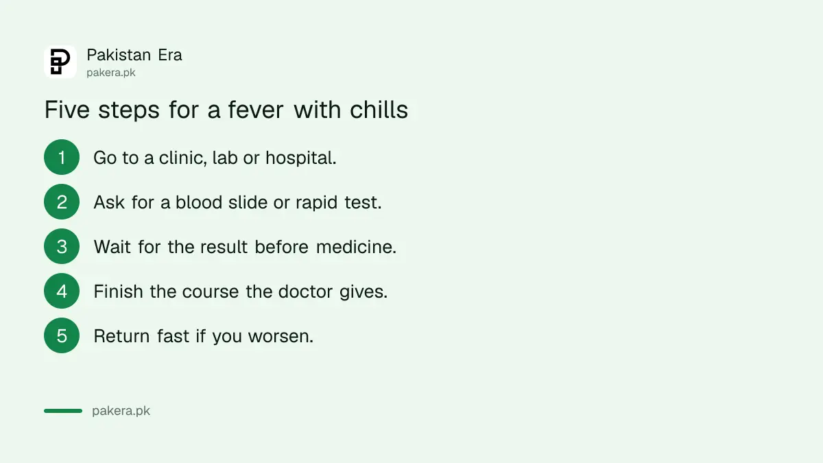 Five steps to get a malaria test and treatment for fever