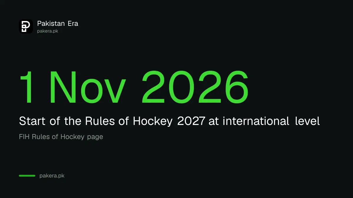 Dates when the FIH Rules of Hockey 2027 and indoor rules start at international level